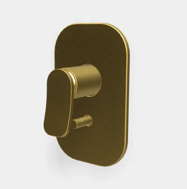 Смеситель для душа Fima Carlo Frattini Flo', с переключателем, брашированное золото (F3809X2OS)