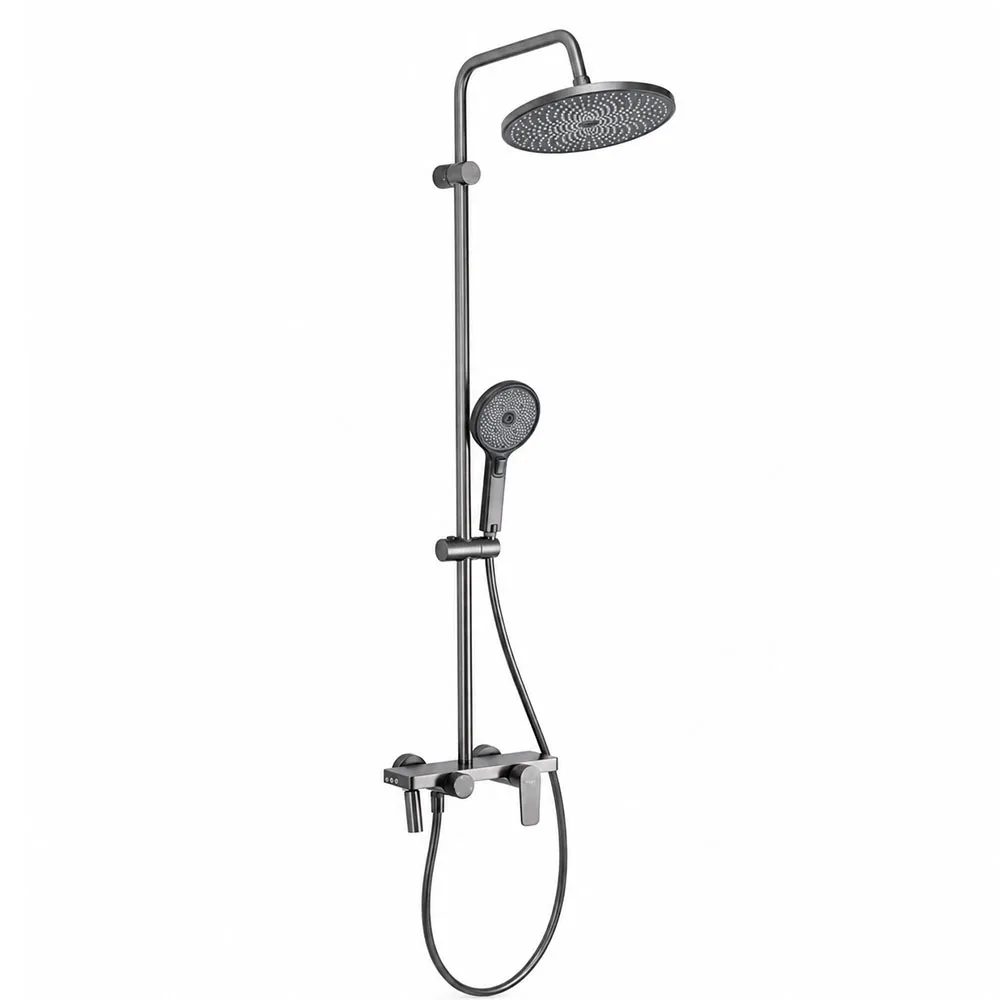 Душевая система FRAP F24201-9, оружейная сталь