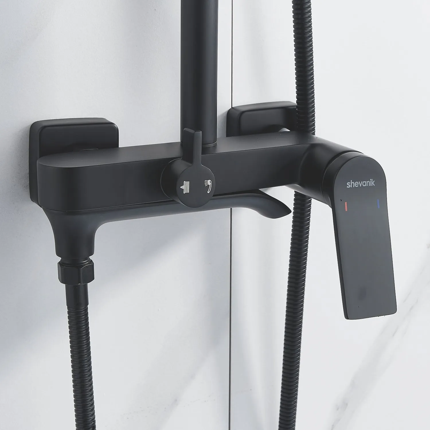 Душевая система Shevanik S4136H, черный