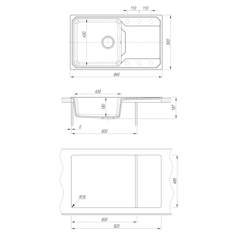 Кухонная мойка Dr. Gans КАРДИНАЛ 29.030.D0840.403, латте