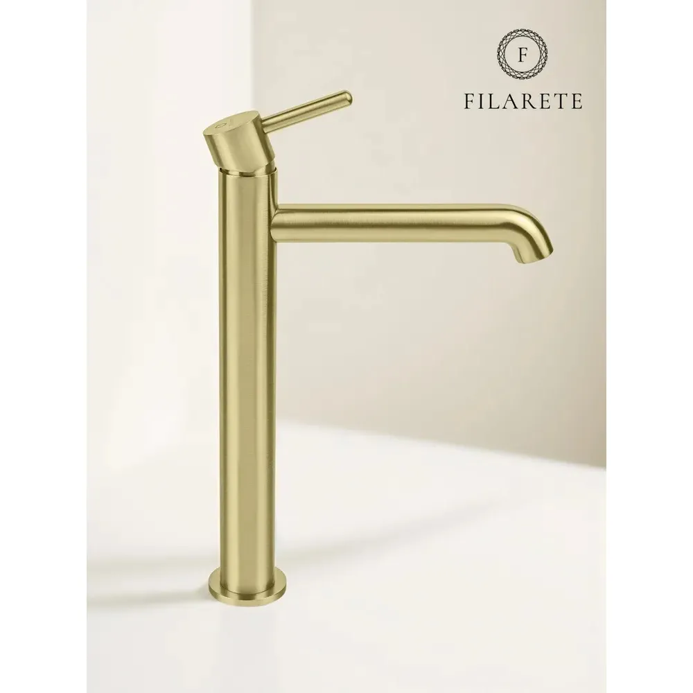 Смеситель для раковины высокий FILARETE Roun FL6020MG, матовое золото