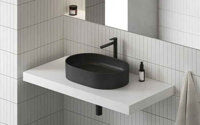 Умывальник CERAMIC 550 O SLIM черный матовый