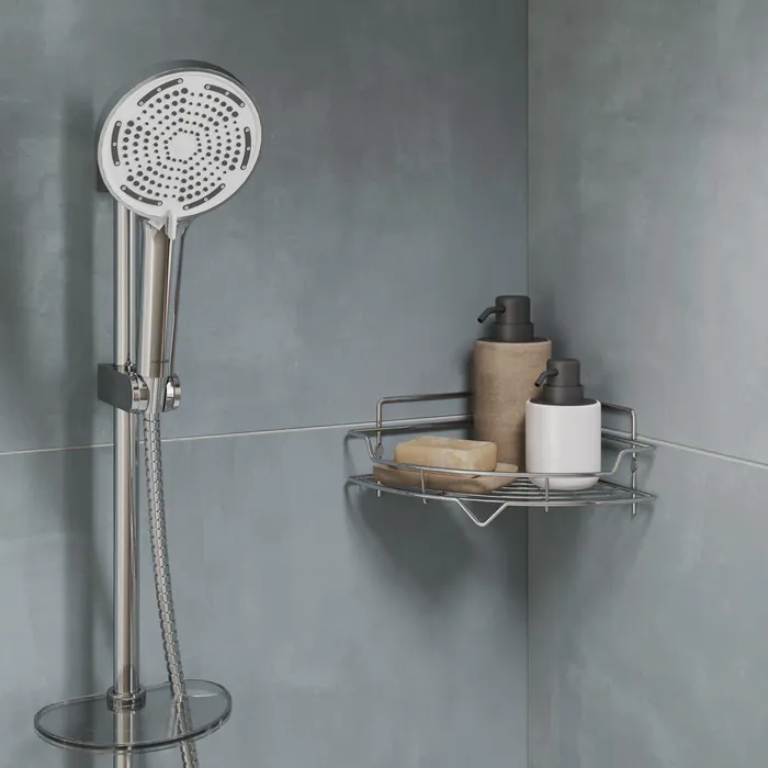 Полка одноярусная угловая Milardo Grid проволока стальная, хром (GRICC1CM44)