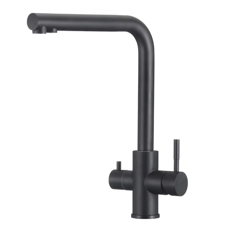 Смеситель для кухни с подключением фильтра WesnaArt EKO05-151Black, черный