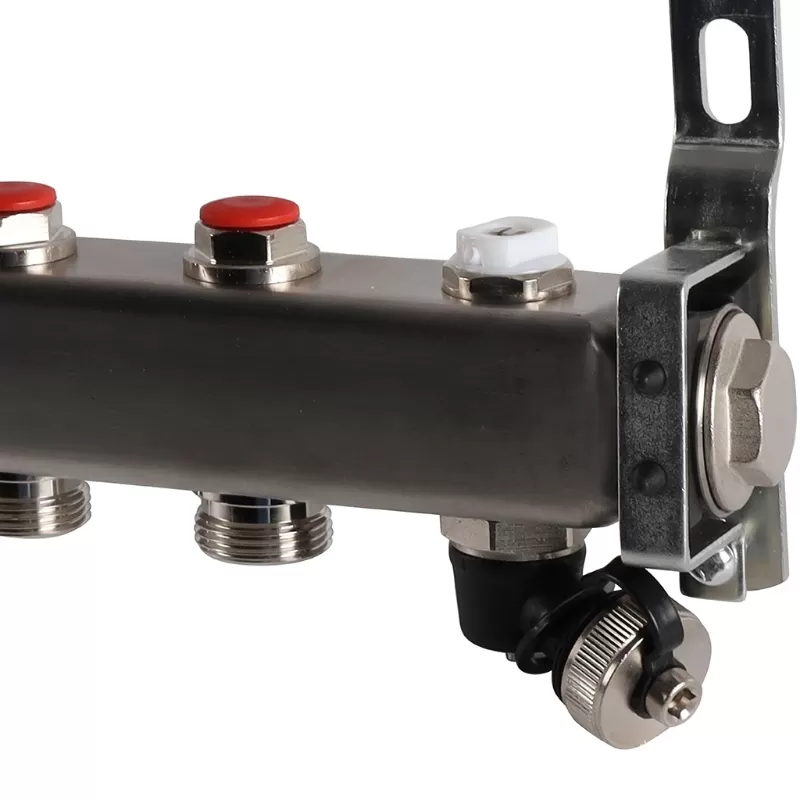 Коллектор Rommer 1"x3/4" на 11 контуров с запорными клапанами (нерж. сталь) (RMS-3201-000011)
