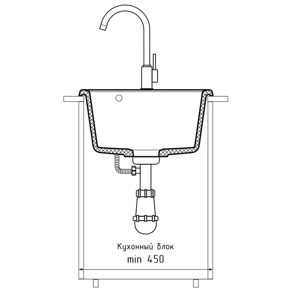 Кухонная мойка GranFest QUARZ 17, белый