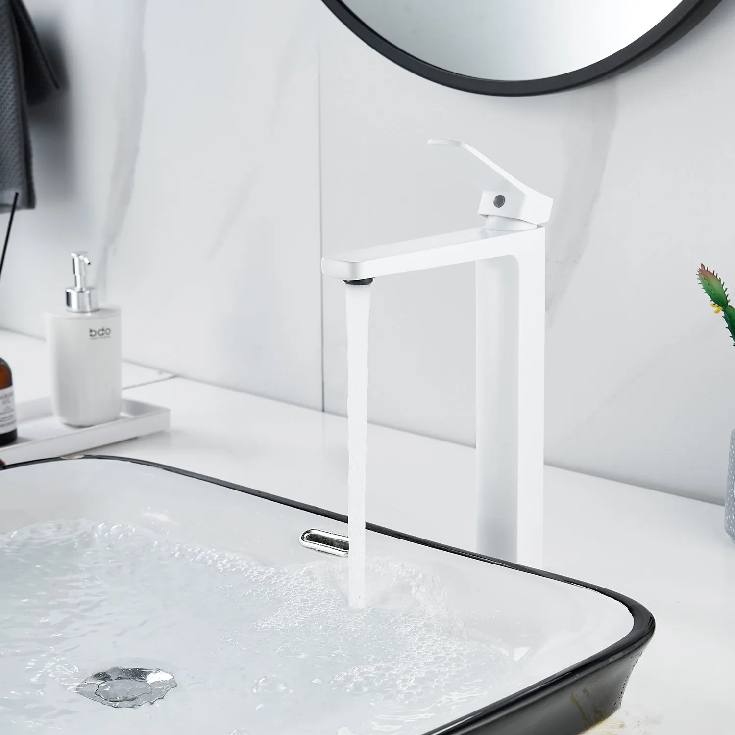 Смеситель для раковины высокий  Raffine F1199C, белый