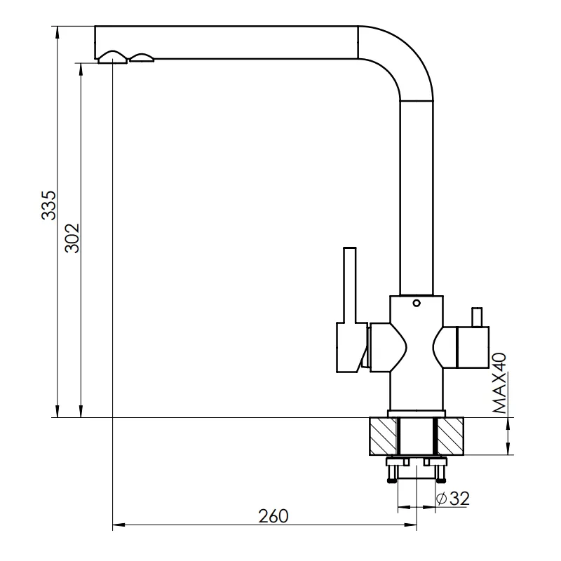 Смеситель для кухни с подключением фильтра Dr. Gans Акцент 339.06H.2123.402, дюна