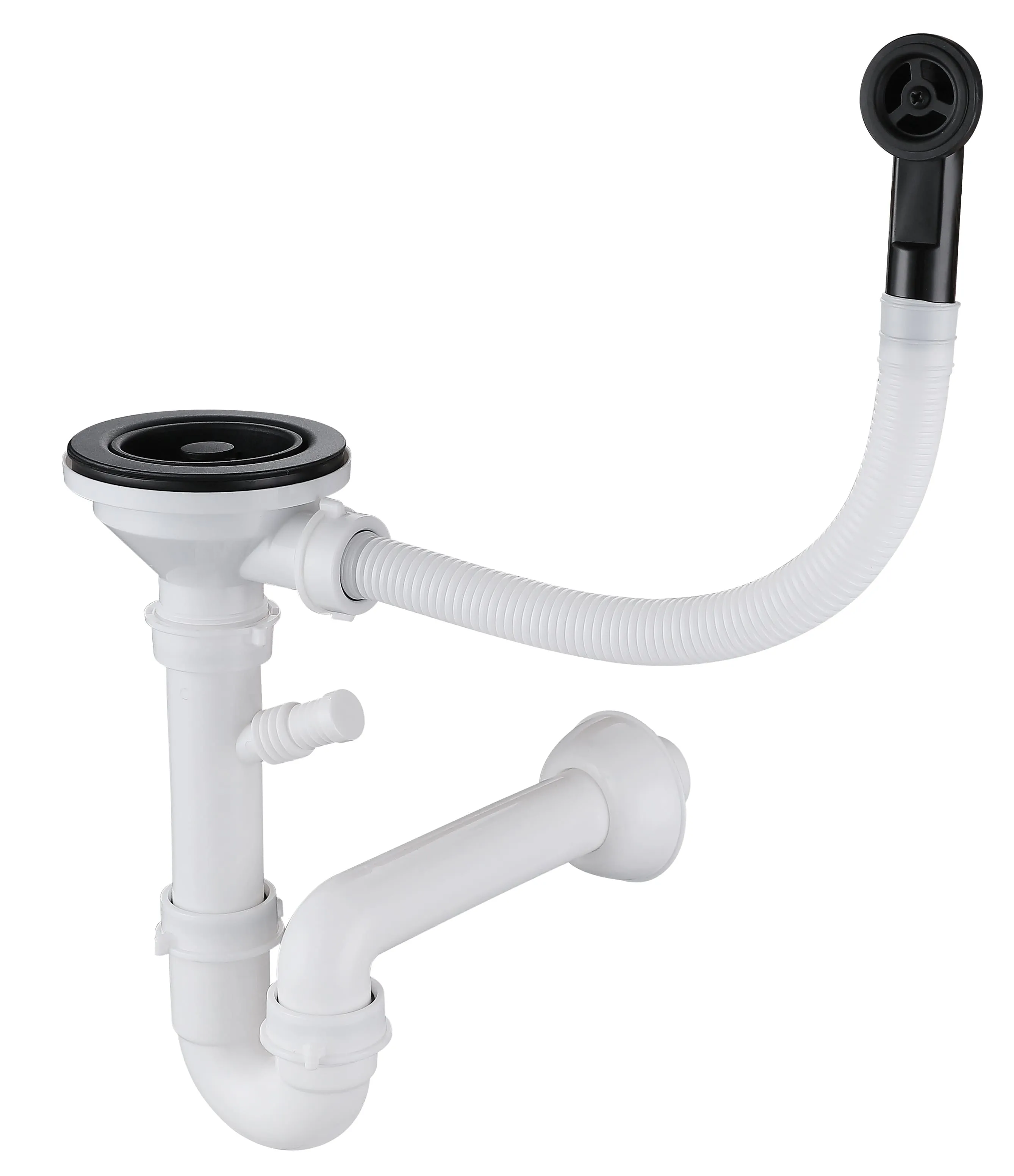 Сифон одинарный   3 1/2"  с круг пер черный