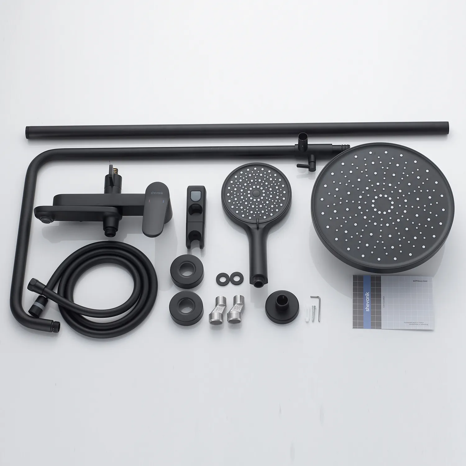 Душевая система Shevanik S4336H, черный