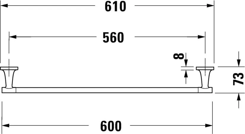 0099424600 Geberit Starck T Полотенцедержатель настенный 60см, цвет - Чёрный матовый