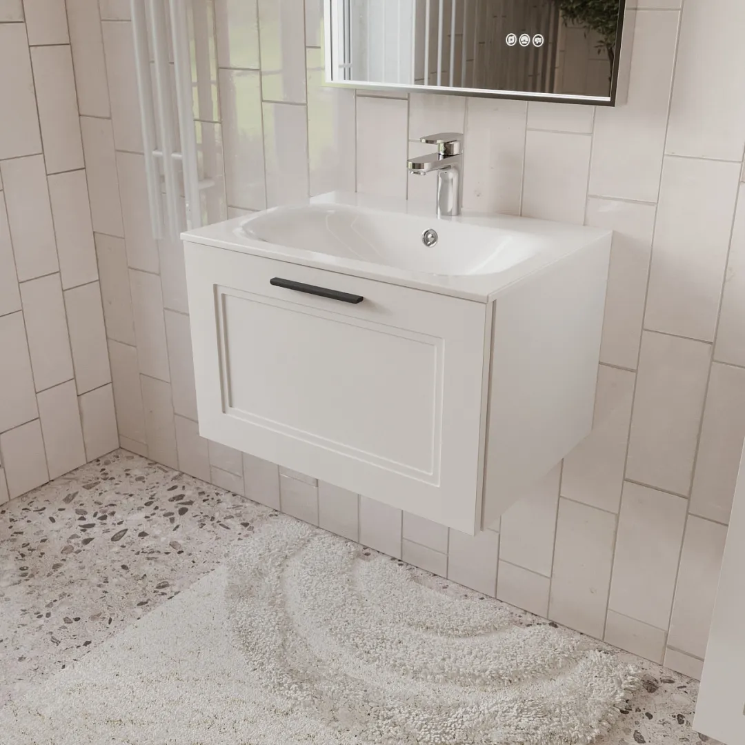 Тумба с раковиной подвесная (60см) Terminus Classik CLA10601900301O, белый