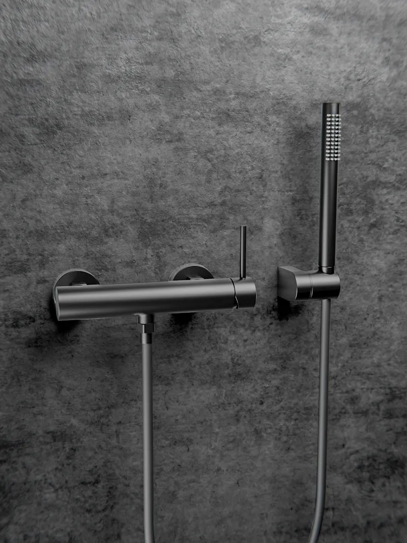 Смеситель для душа Knotlor SS-22/GM, вороненая сталь