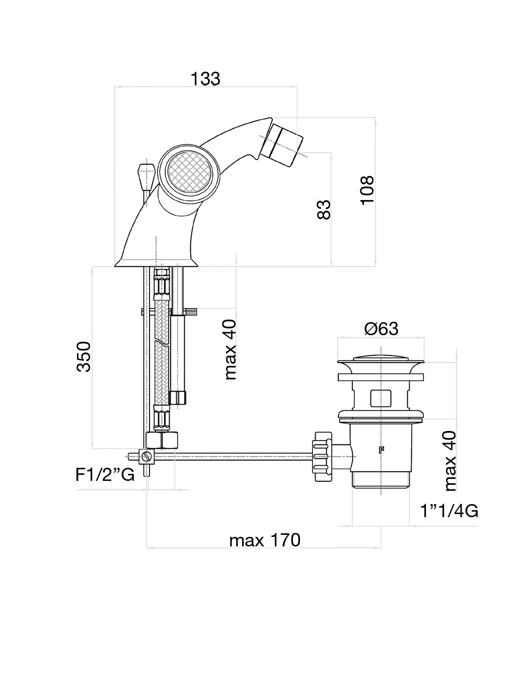 Смеситель для биде Fiore VENERE SKY (SWAROVSKI®) 13ZZ0632, бронза
