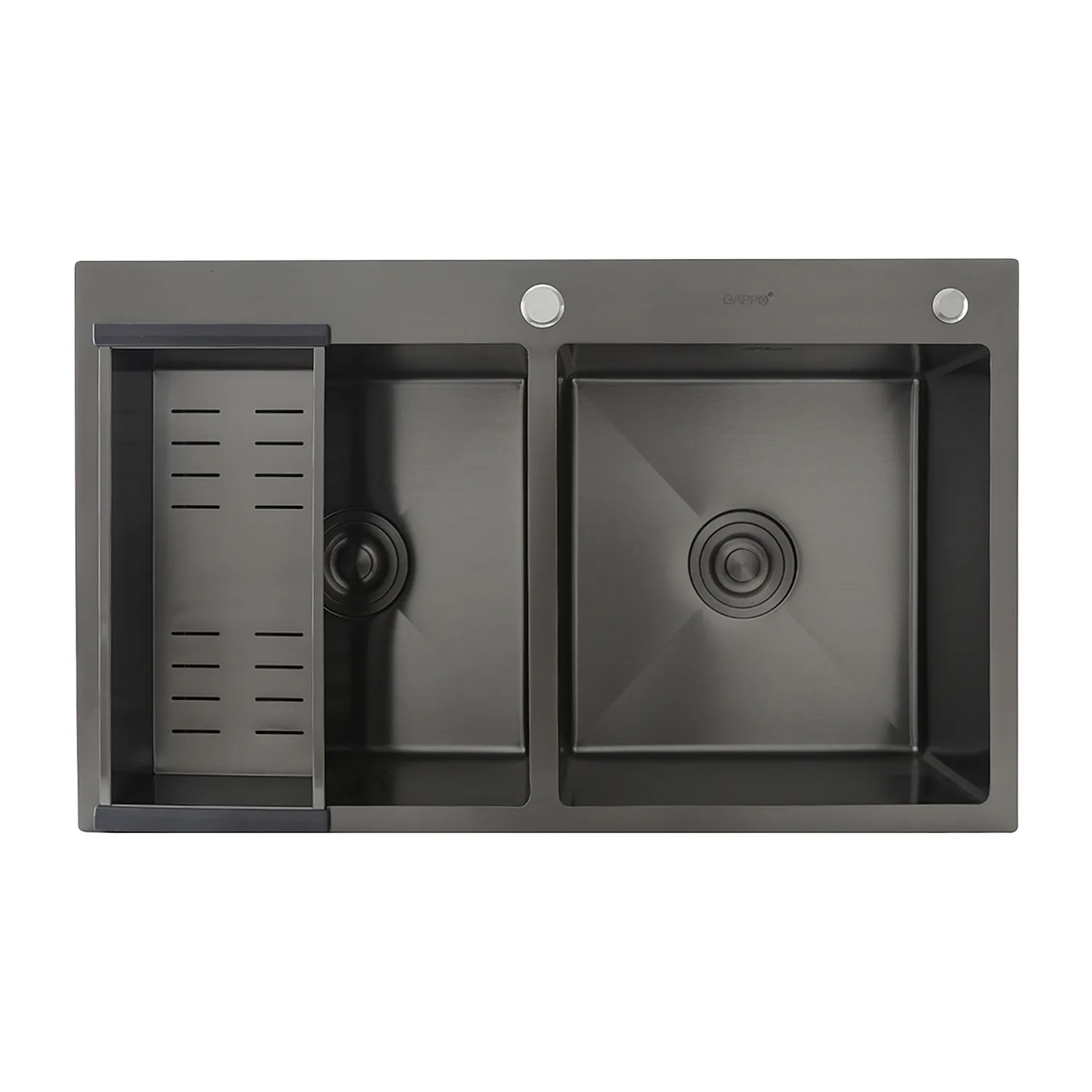Кухонная мойка с коландером GAPPO GS8350-6, графит
