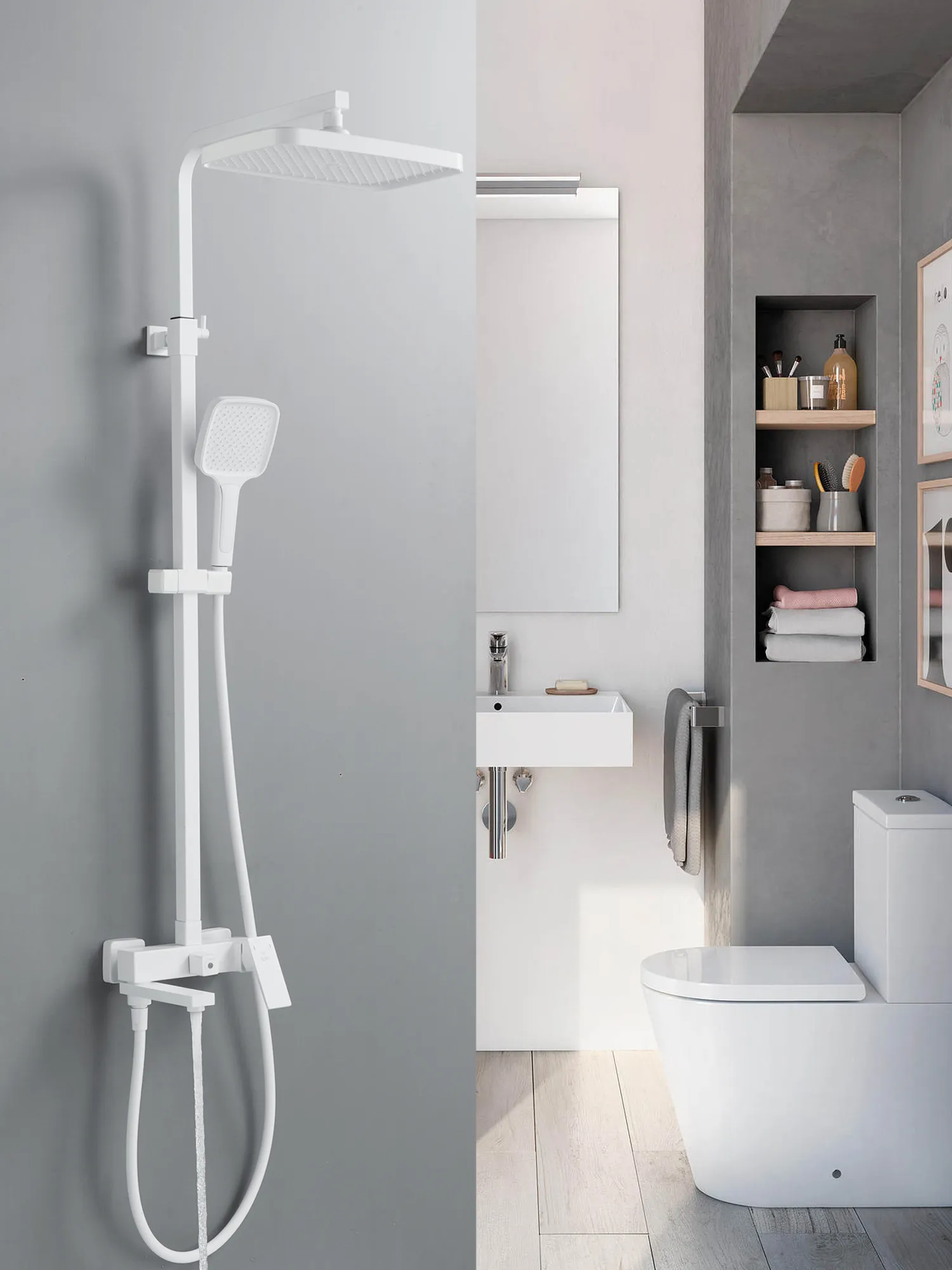 Душевая система Rose R2836C, белый