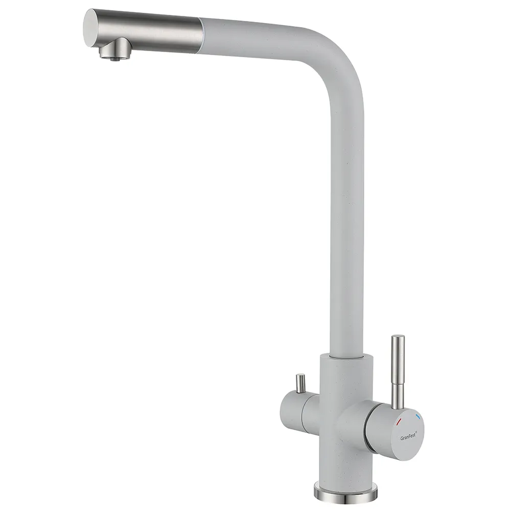 Смеситель для кухни с подключением фильтра GranFest Z-5421, серый