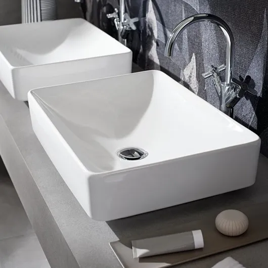 Раковина с установкой на столешницу Geberit VariForm прямоугольной формы (55х40 см) (500.779.01.2)