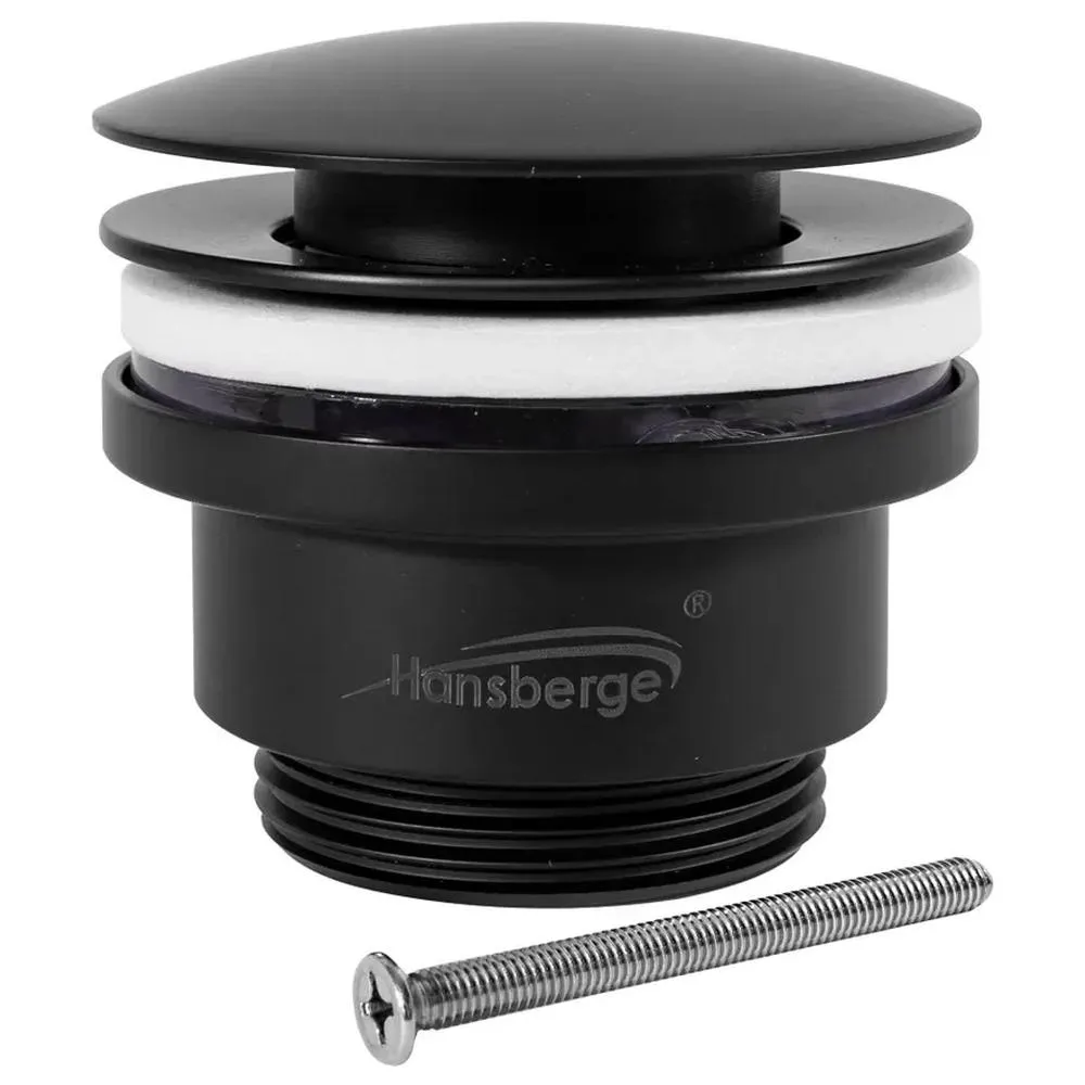 Донный клапан для раковины Hansberge H107BL, черный