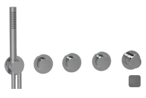 Смеситель для душа Almar Water Control Modular, на 3 потребителя, Gun Metal Brushed PVD (E180434.GM)