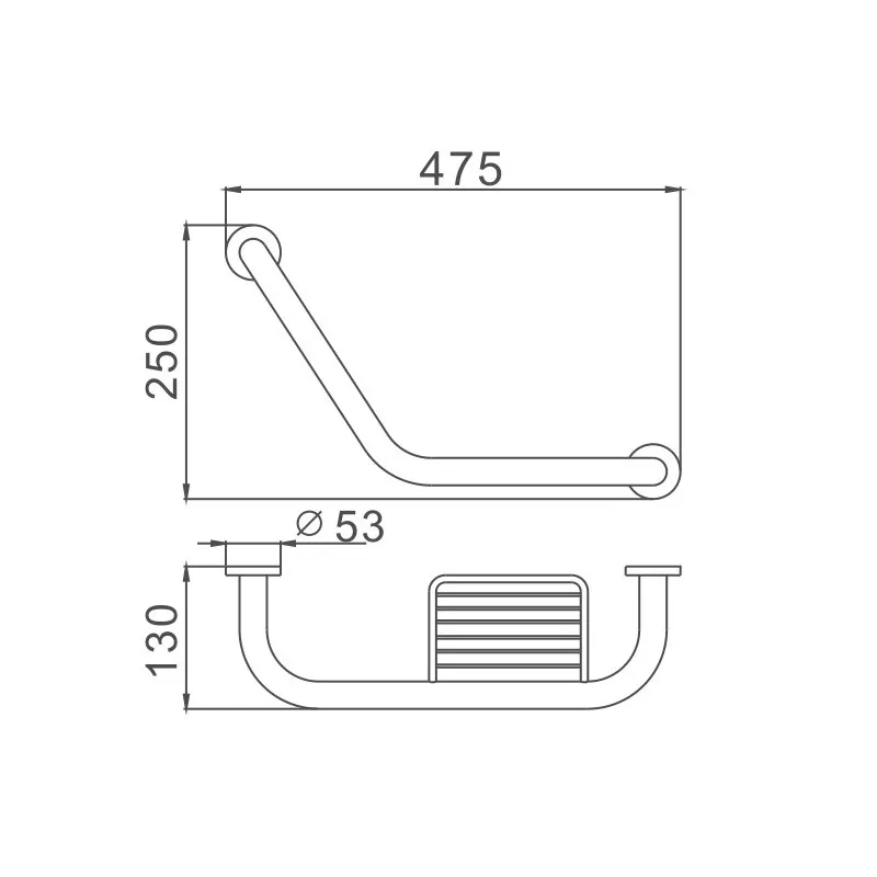 Поручень с мыльницей для ванной D-Lin D202103, хром