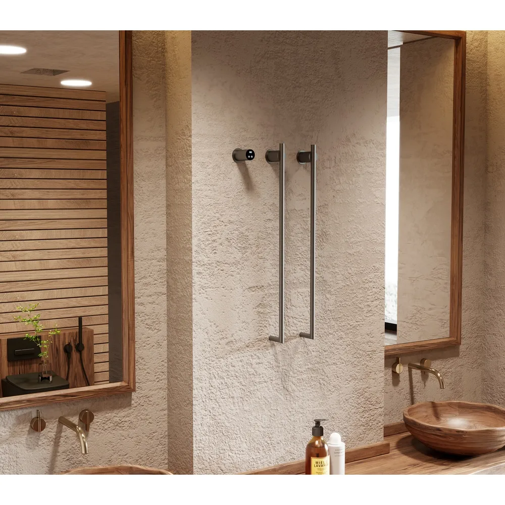 Полотенцесушитель электрический Terminus Рондо П2 35х76, оружейная сталь