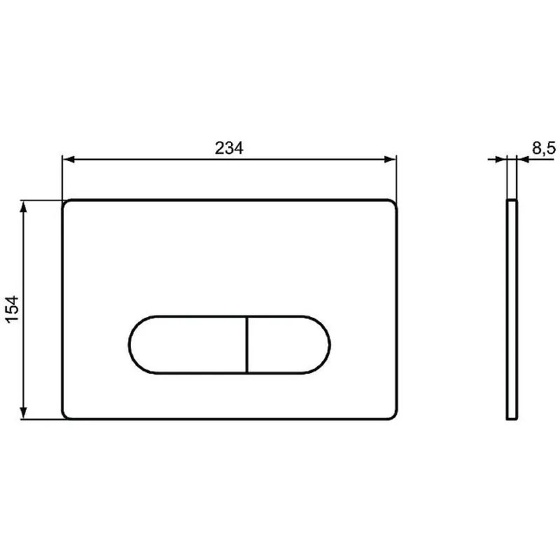 R0117AA OLEAS™ M1 SmartFlush Механическая панель смыва (для комбинации с комплектом SmartFlush R018667 - заказывается дополнительно), двойной смыв