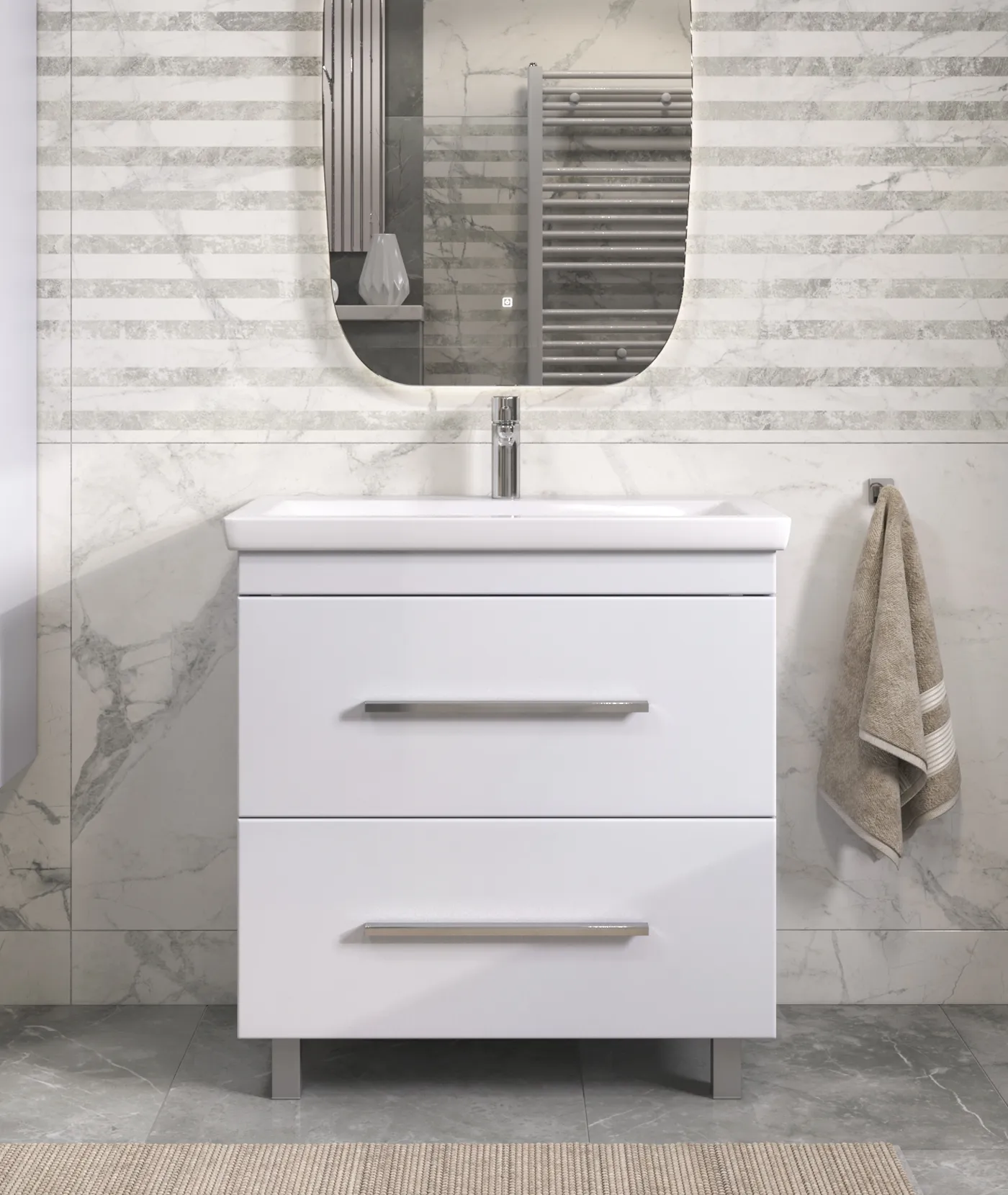 Тумба с раковиной напольная VIGO Land tn.LAN.COM.80.2Y, 80 см