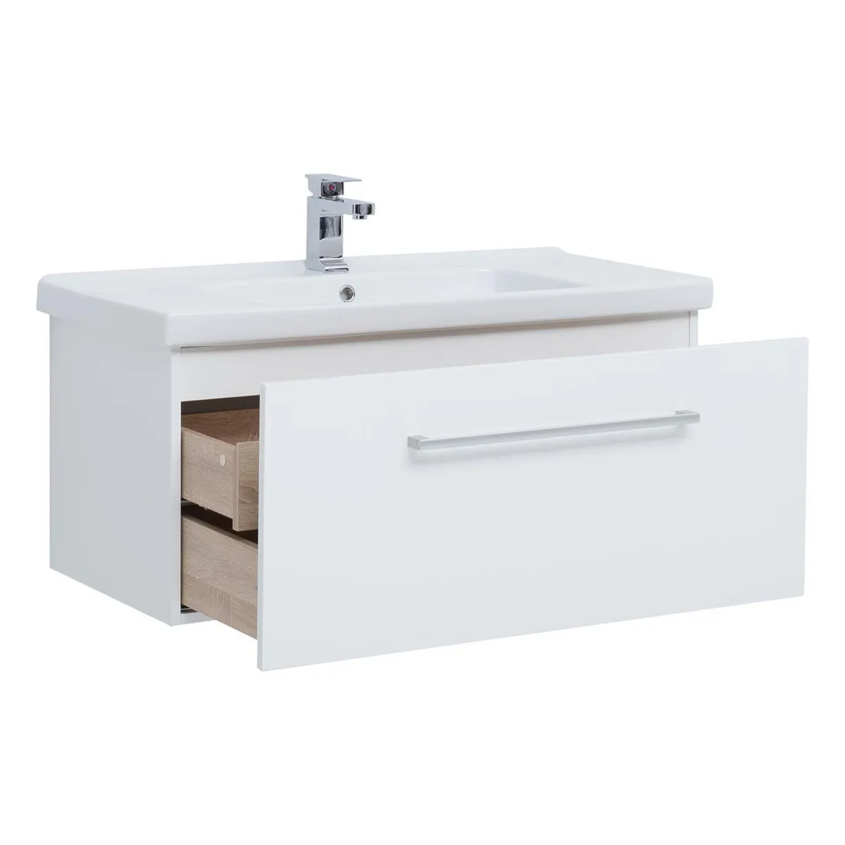 Тумба с раковиной подвесная Dreja Big Inn 100 см, белый