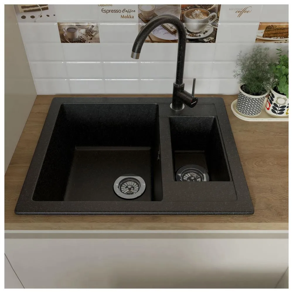 Кухонная мойка GranFest QUADRO 610K, черный