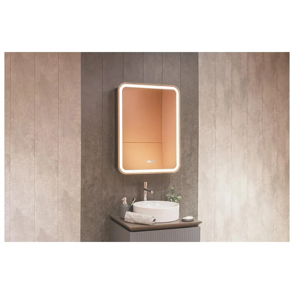 Зеркало-шкаф Silver Mirrors Фиджи-Антрацит 60 - 3.2 правый (часы, ТХ, подогрев, сенсорный выкл)