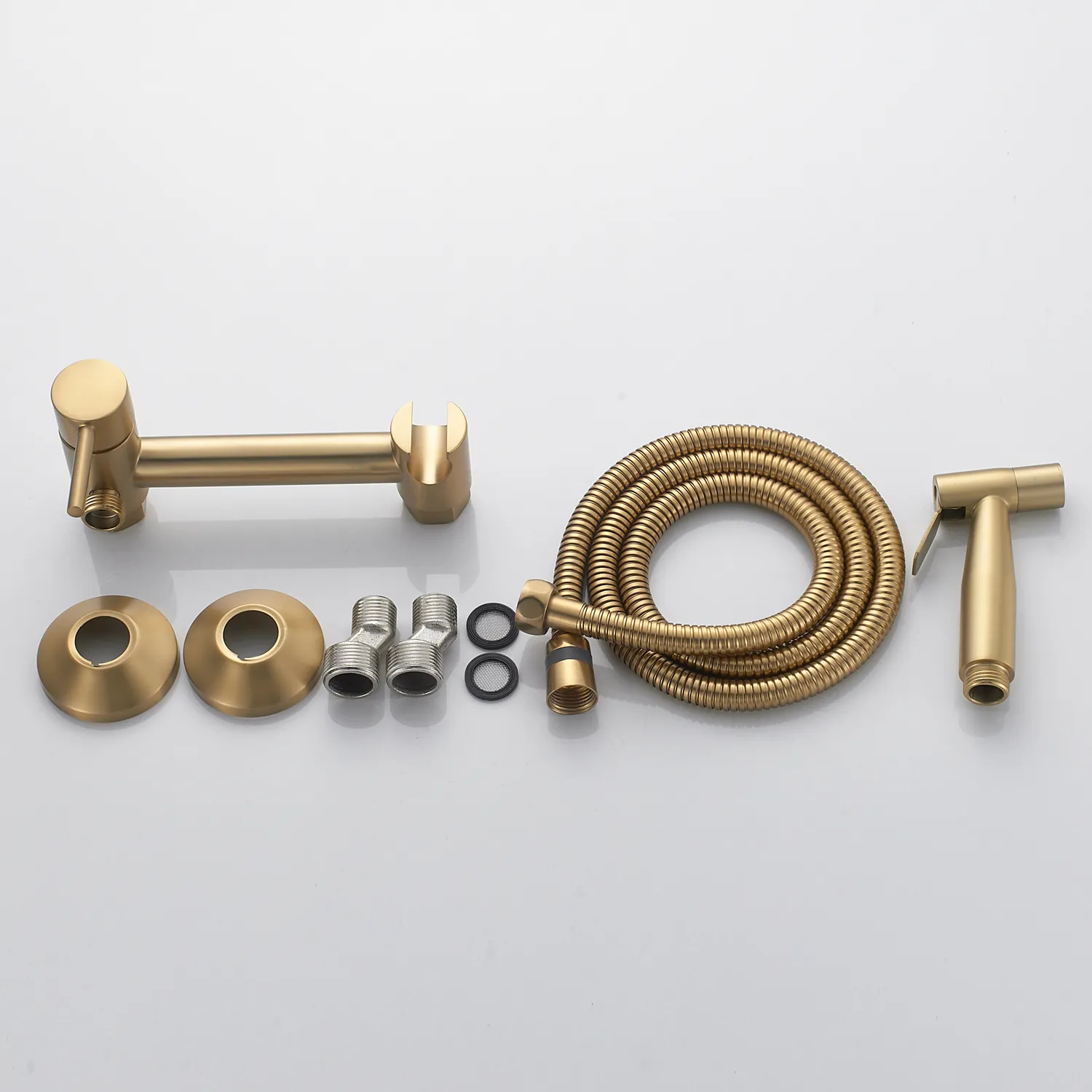 Гигиенический душ со смесителем Shevanik S107G, золотой сатин