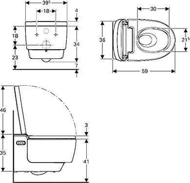 146.210.11.1 AquaClean Mera Comfort подвесной унитаз-биде, белый