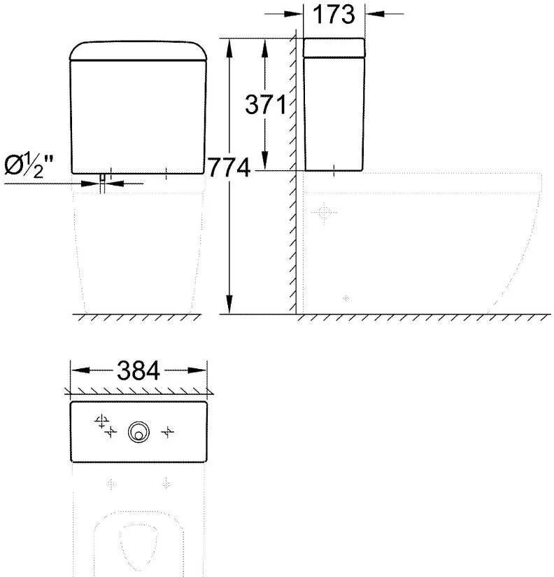 Бачок Grohe Euro Ceramic (39332000) подвод воды снизу
