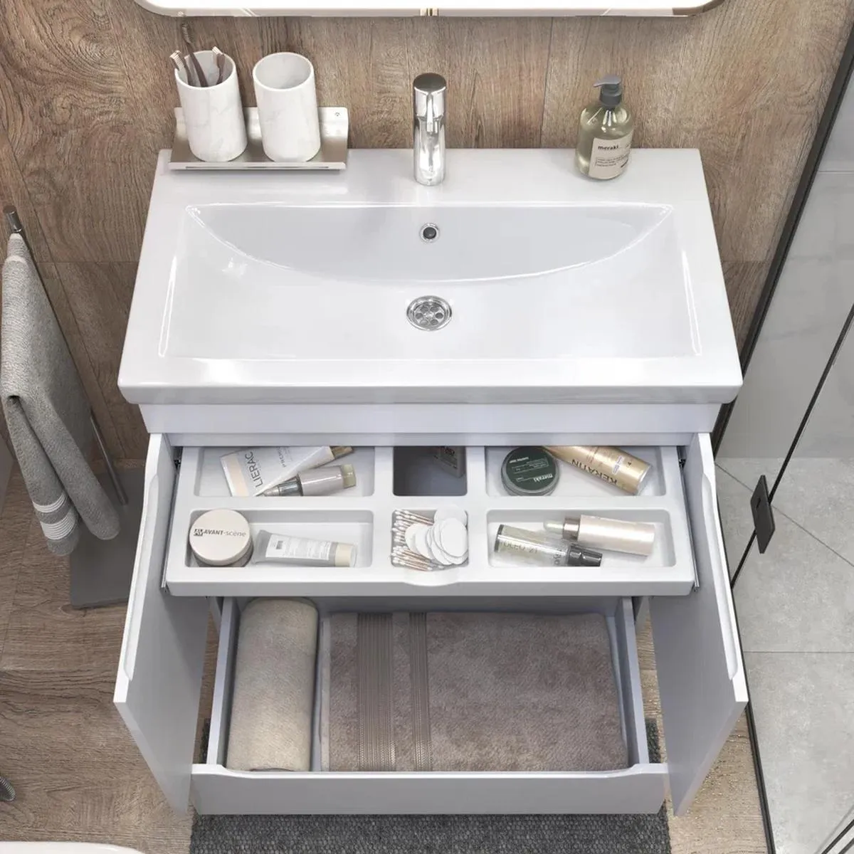 Тумба с раковиной напольная VIGO Grani 286, 80 см