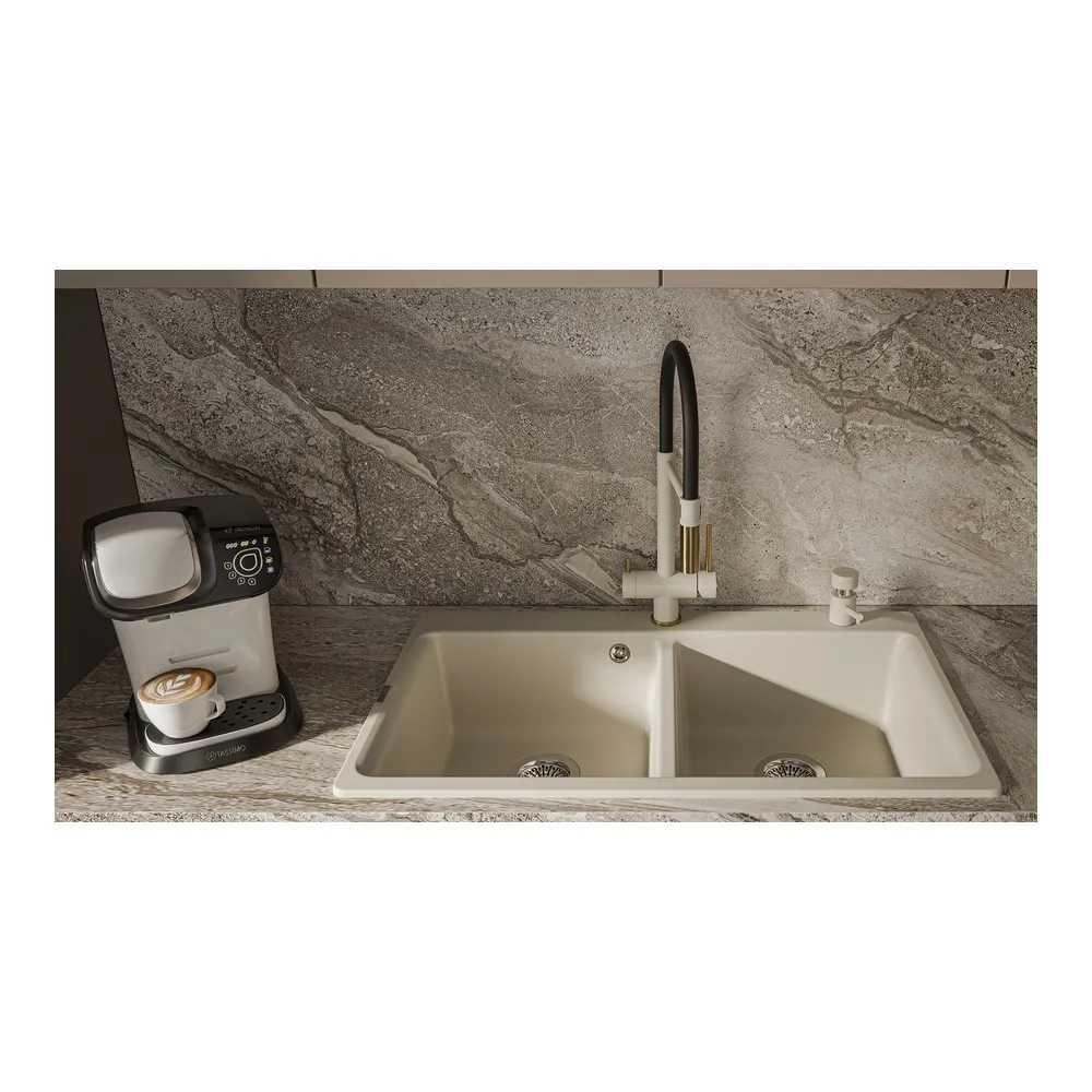 Дозатор для кухонной мойки Rivelato RD-1000, темно-бежевый