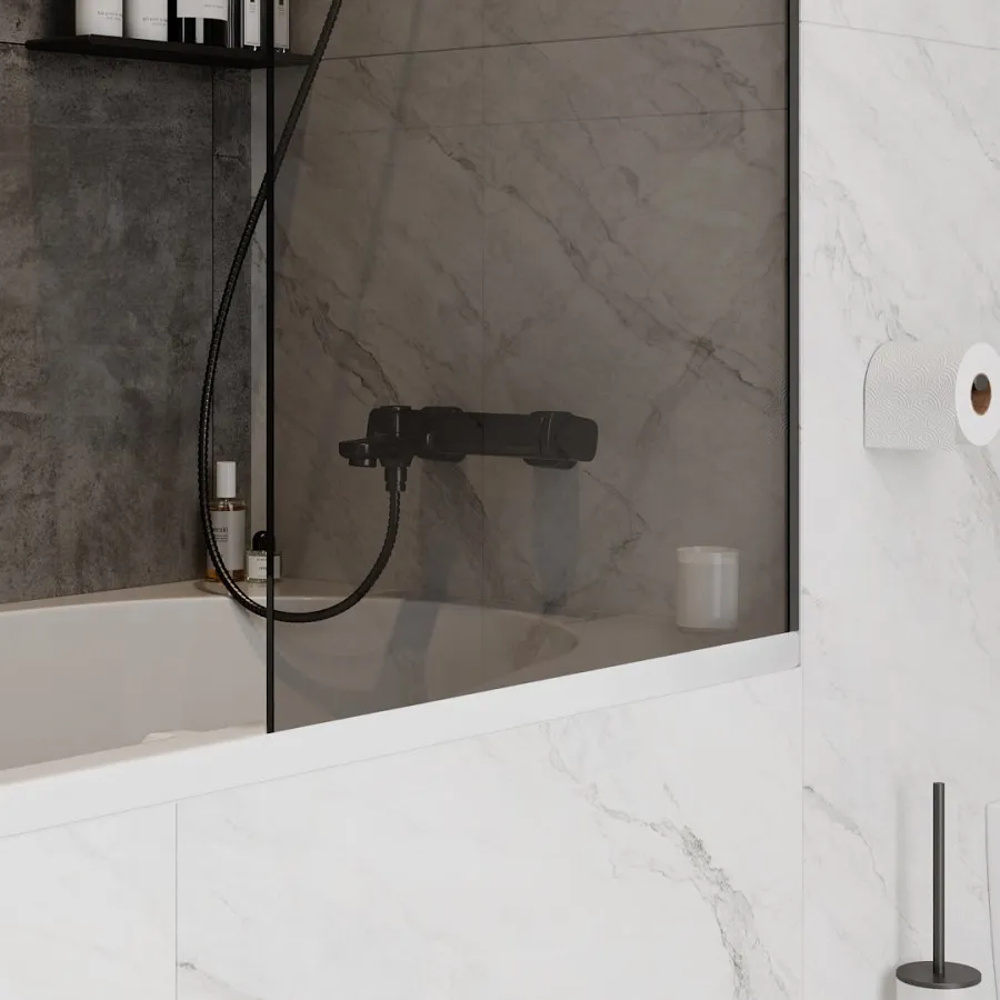 Шторка на ванну 70х140 см Maretti Marta MA41F7014098-560, профиль черный