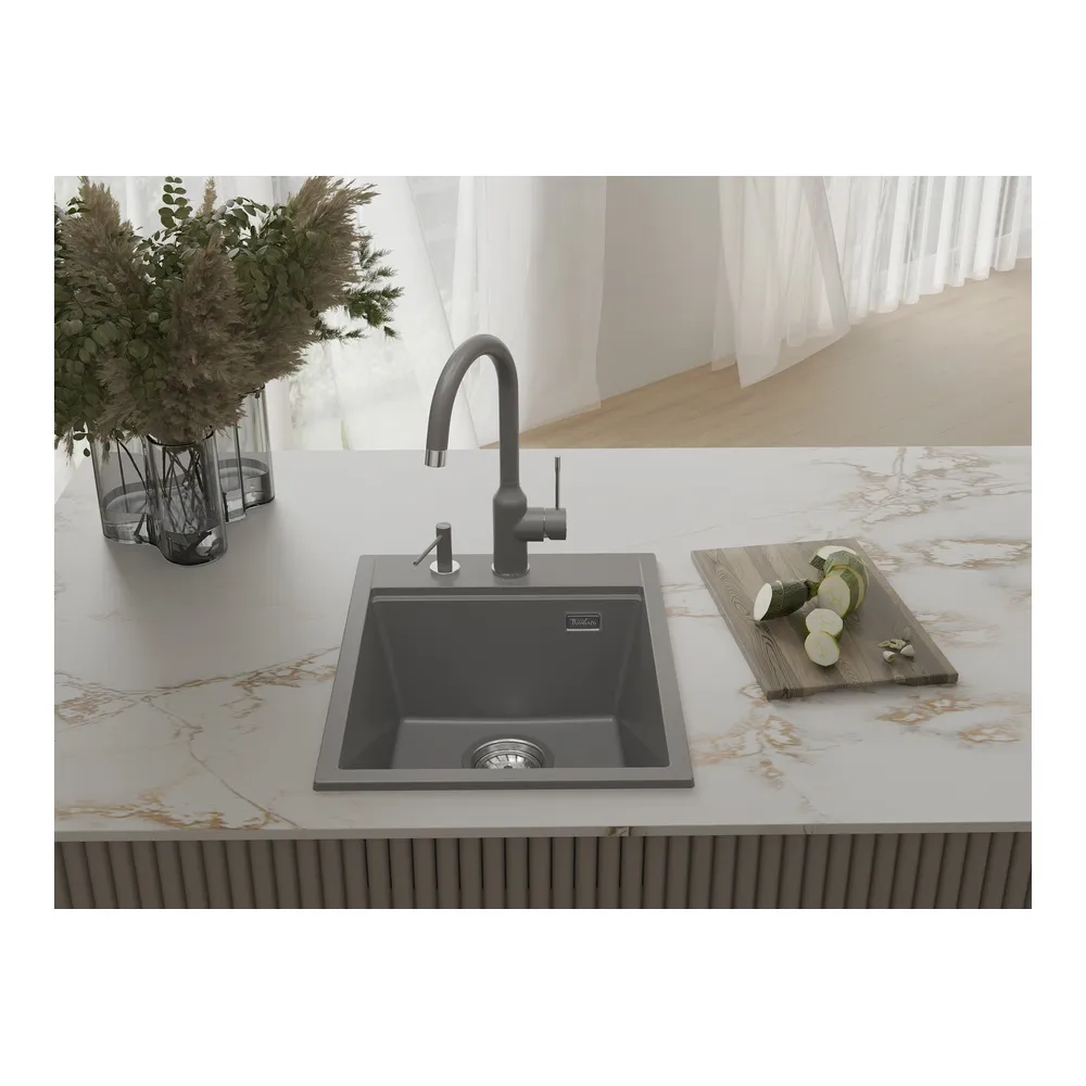 Кухонная мойка Rivelato TESORO TR-405, серый металлик