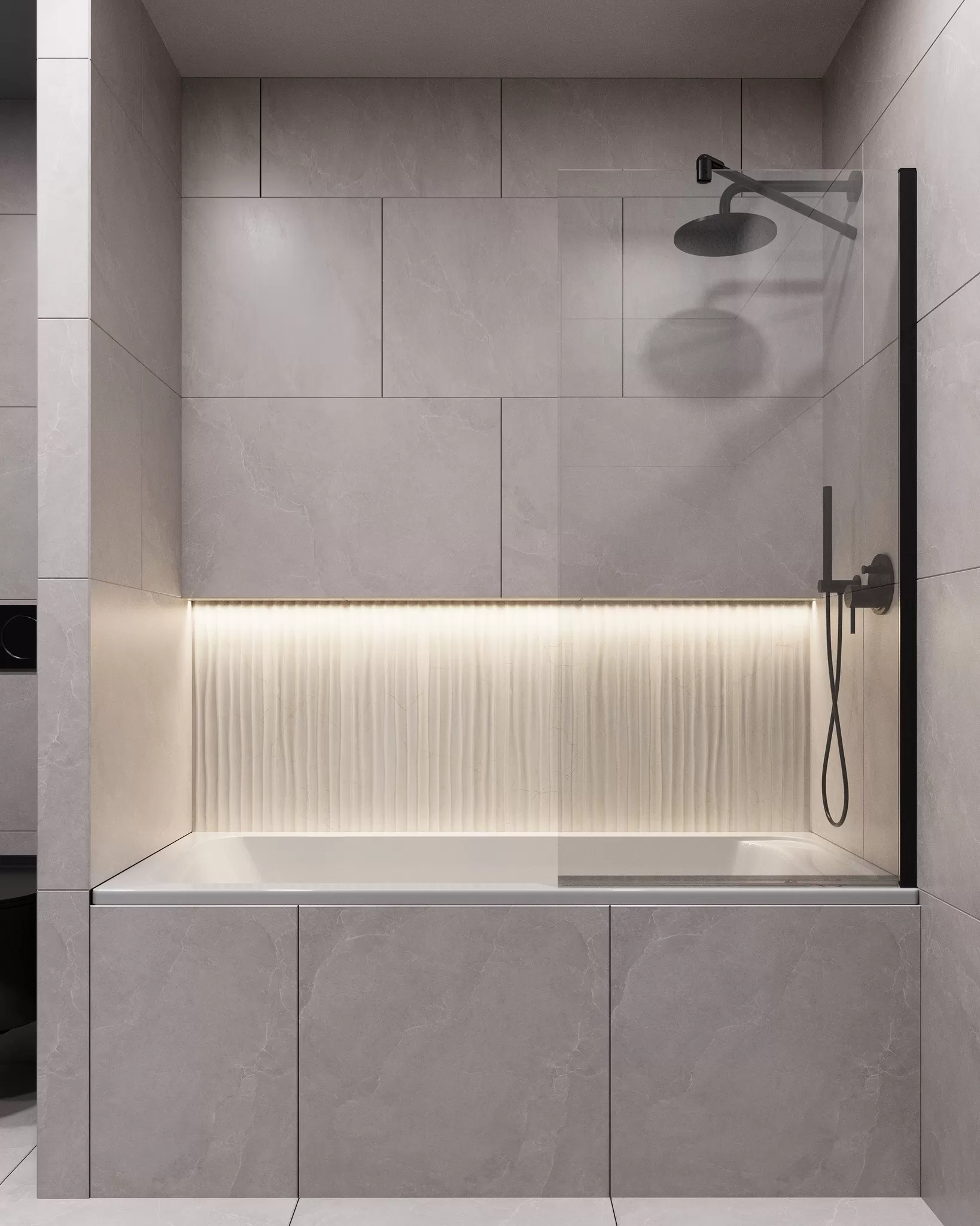 Шторка для ванны Timo TC-60/03C-8 в узком профиле 1400*600, стекло прозрачное 8 мм (T23)