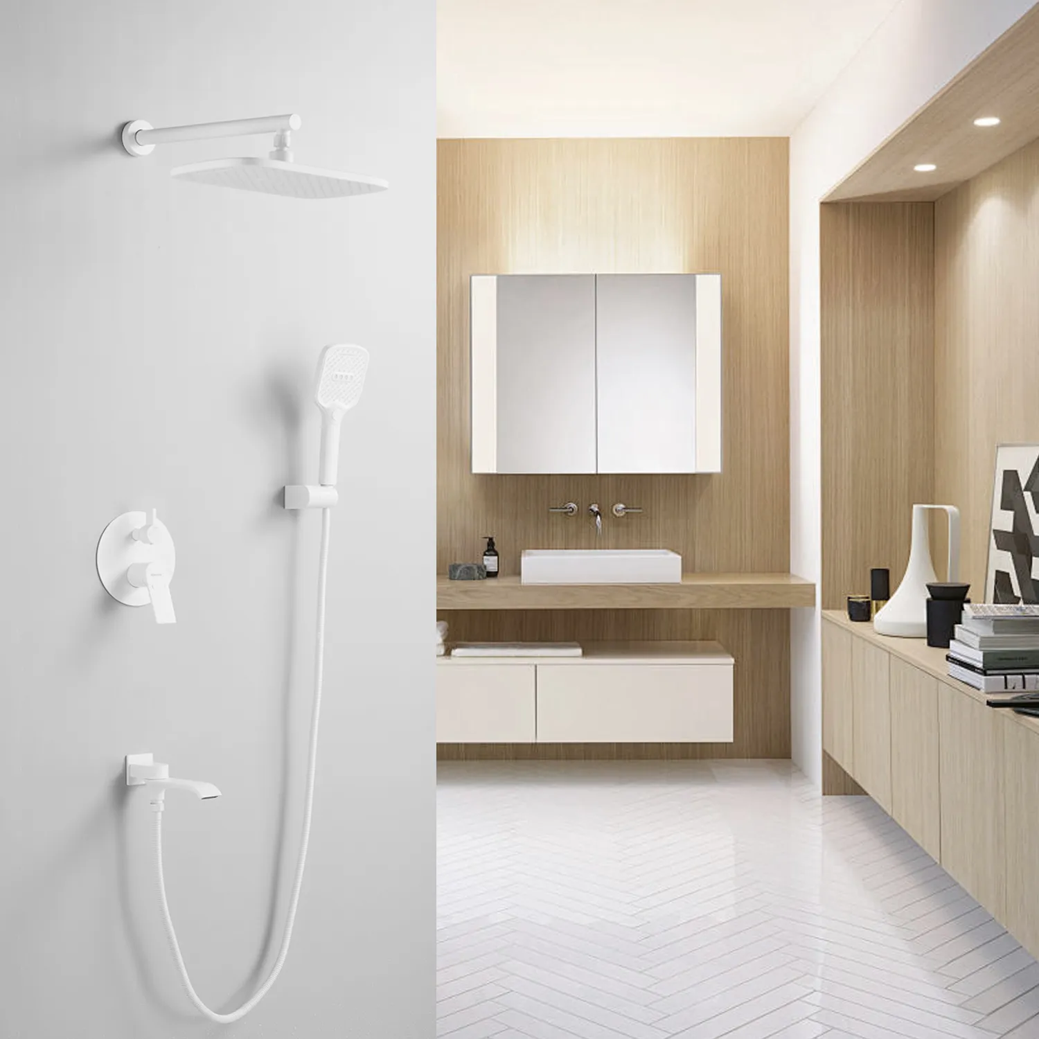 Душевая система встраиваемая Shevanik S4135C, белый