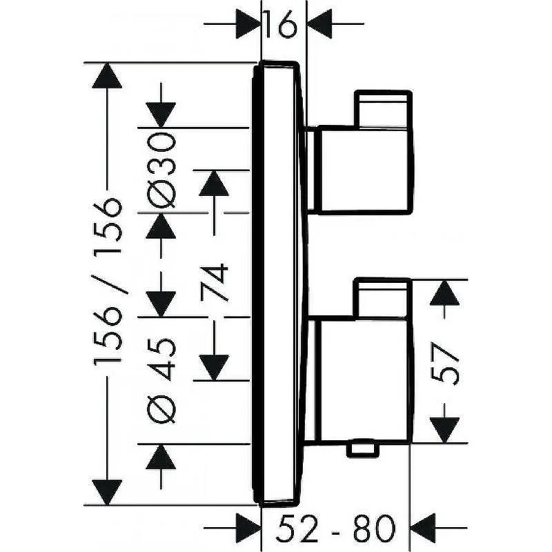 15714000S Set HG Ecostat Square термостатический смеситель для душа (15714000+01800180)
