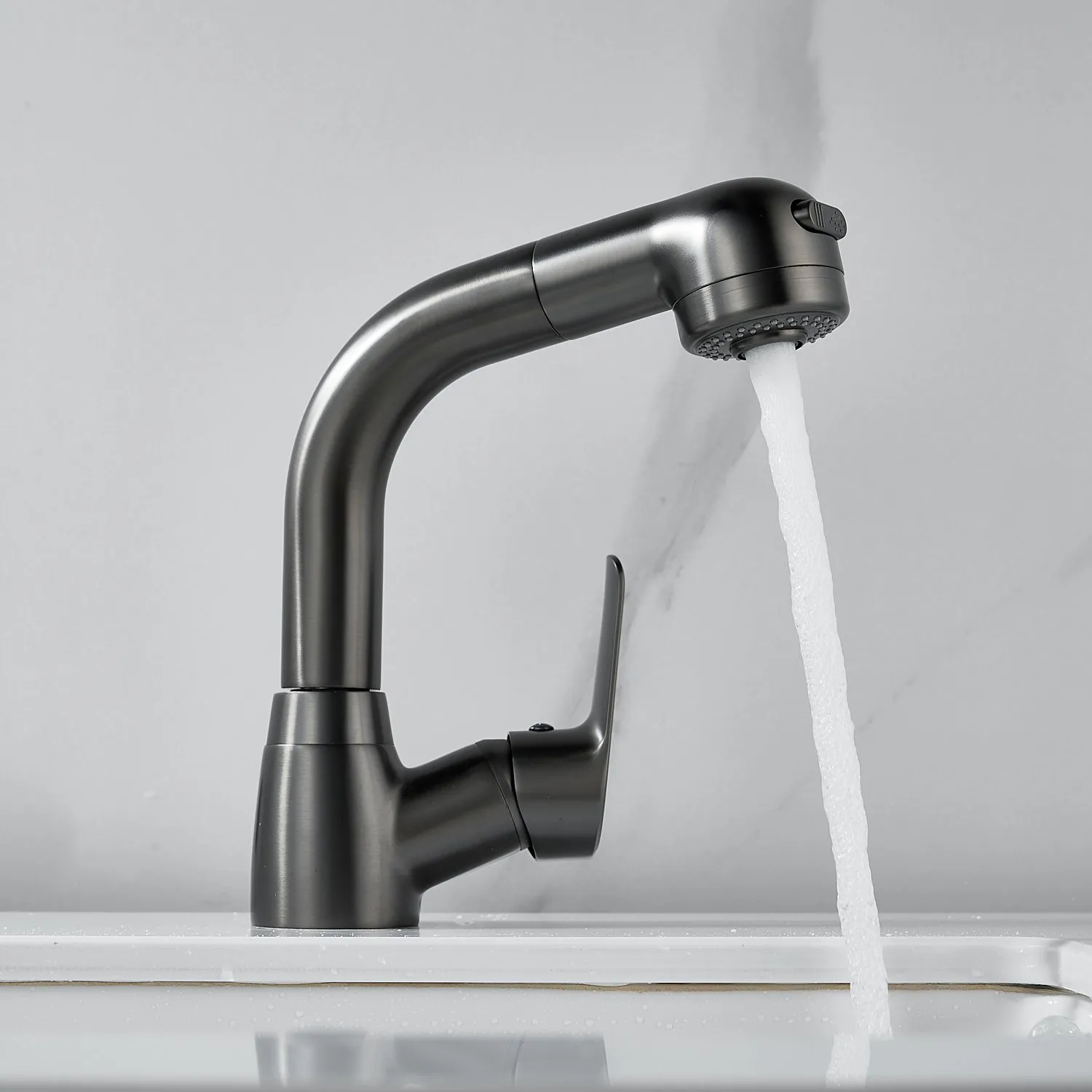 Смеситель для раковины многофункциональный Raffine F291T, оружейная сталь