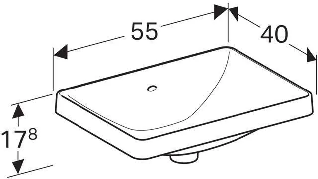 Раковина встраиваемая в столешницу Geberit VariForm прямоугольной формы (55х40 см) (500.736.01.2)