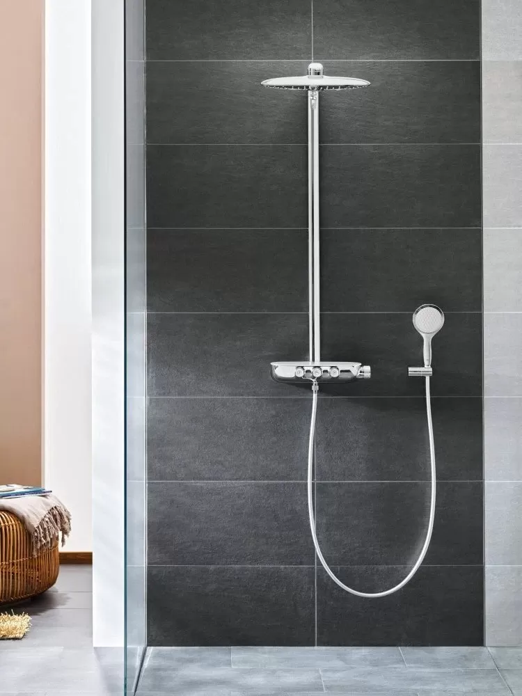 26250000 Rainshower SmartControl 360 DUO Душевая система с термостатическим смесителем для настенного монтажа, 3 режима верхнего душа, хром