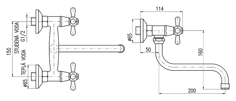 Смеситель универсальный Rav Slezak Morava MK101.5/21Z