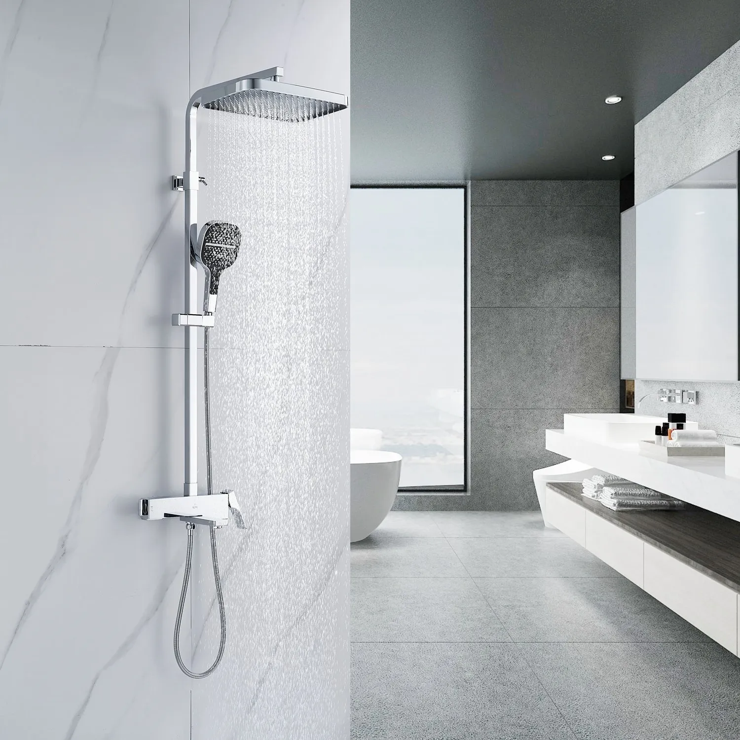 Душевая система Rose R1056, хром