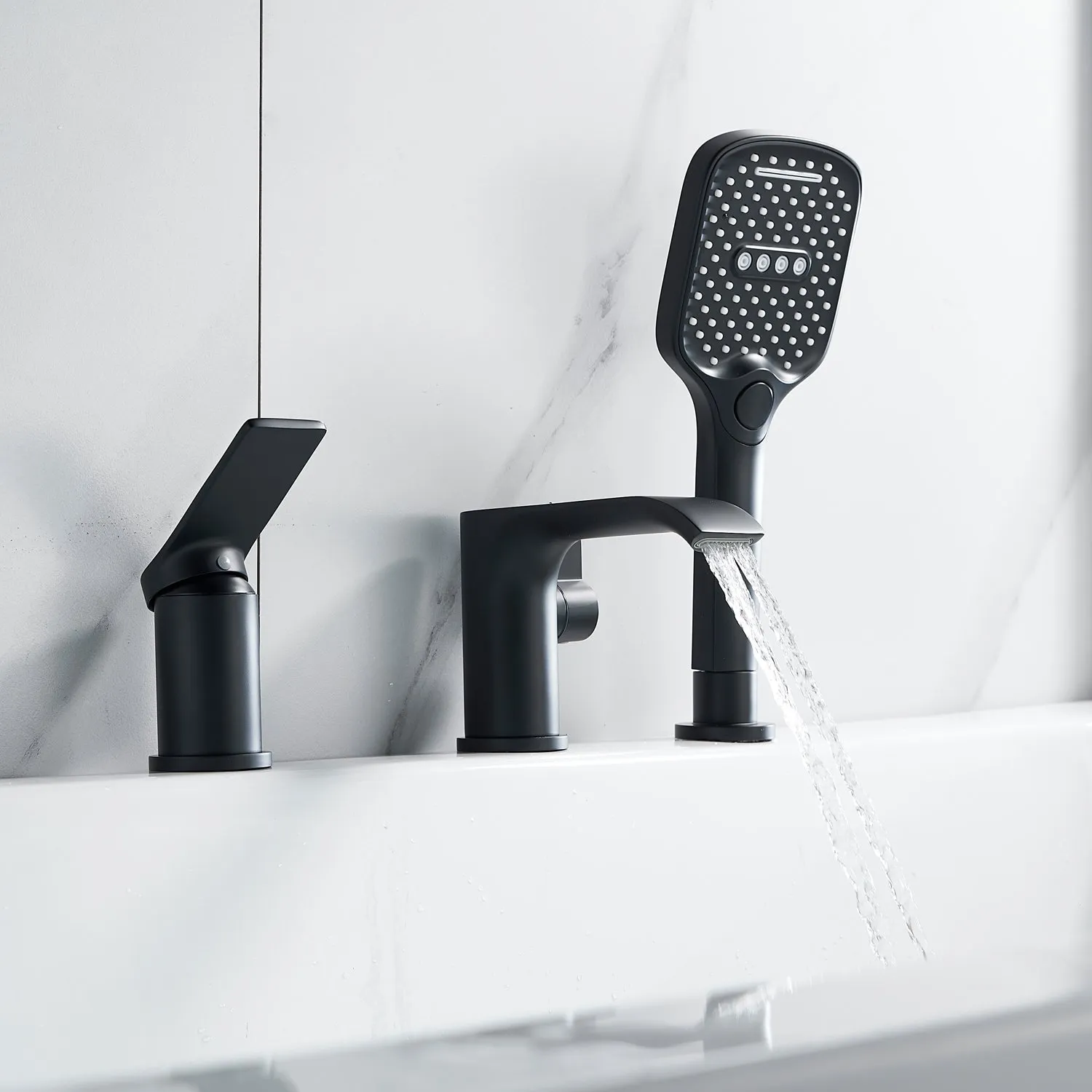 Смеситель на борт ванны Shevanik S4112H, черный