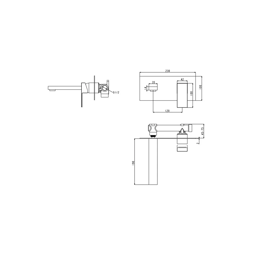 Смеситель для раковины встраиваемый FILARETE Fing FL4040MG, матовое золото