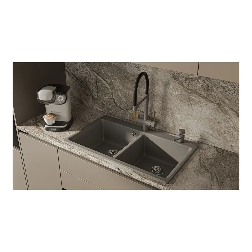 Дозатор для кухонной мойки Rivelato RD-1000, серый металлик