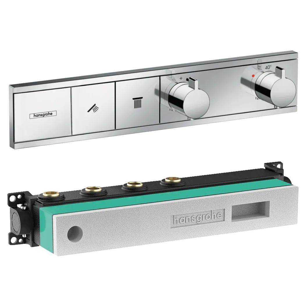 15380000S Set HG RainSelect термостатический смеситель для душа встройка 2 режима (15380000+15310180)